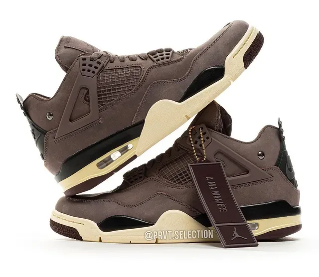 Air Jordan 4 Chaussures de Basketball en Daim Marron Mat 19