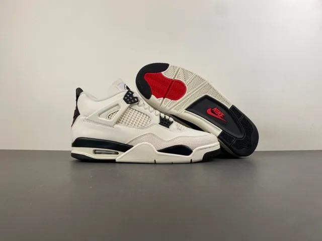 Air Jordan 4 Off-White and Black Basketball Shoes 11