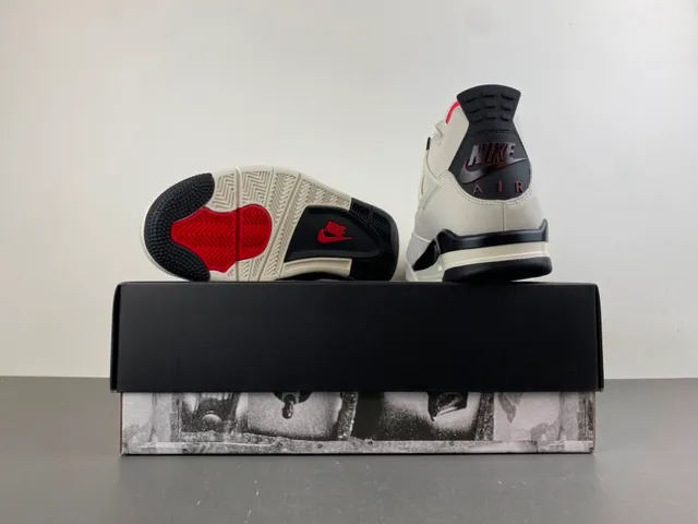 Air Jordan 4 Off-White and Black Basketball Shoes 15