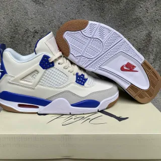 Air Jordan 4 Off-White Royal Blue Basketball Shoes