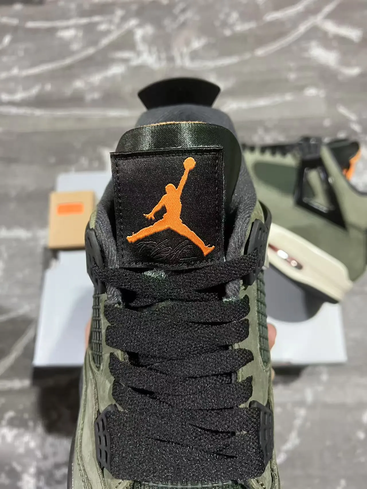 Air Jordan 4 Olive Green Suede High-Top Basketball Shoes 4