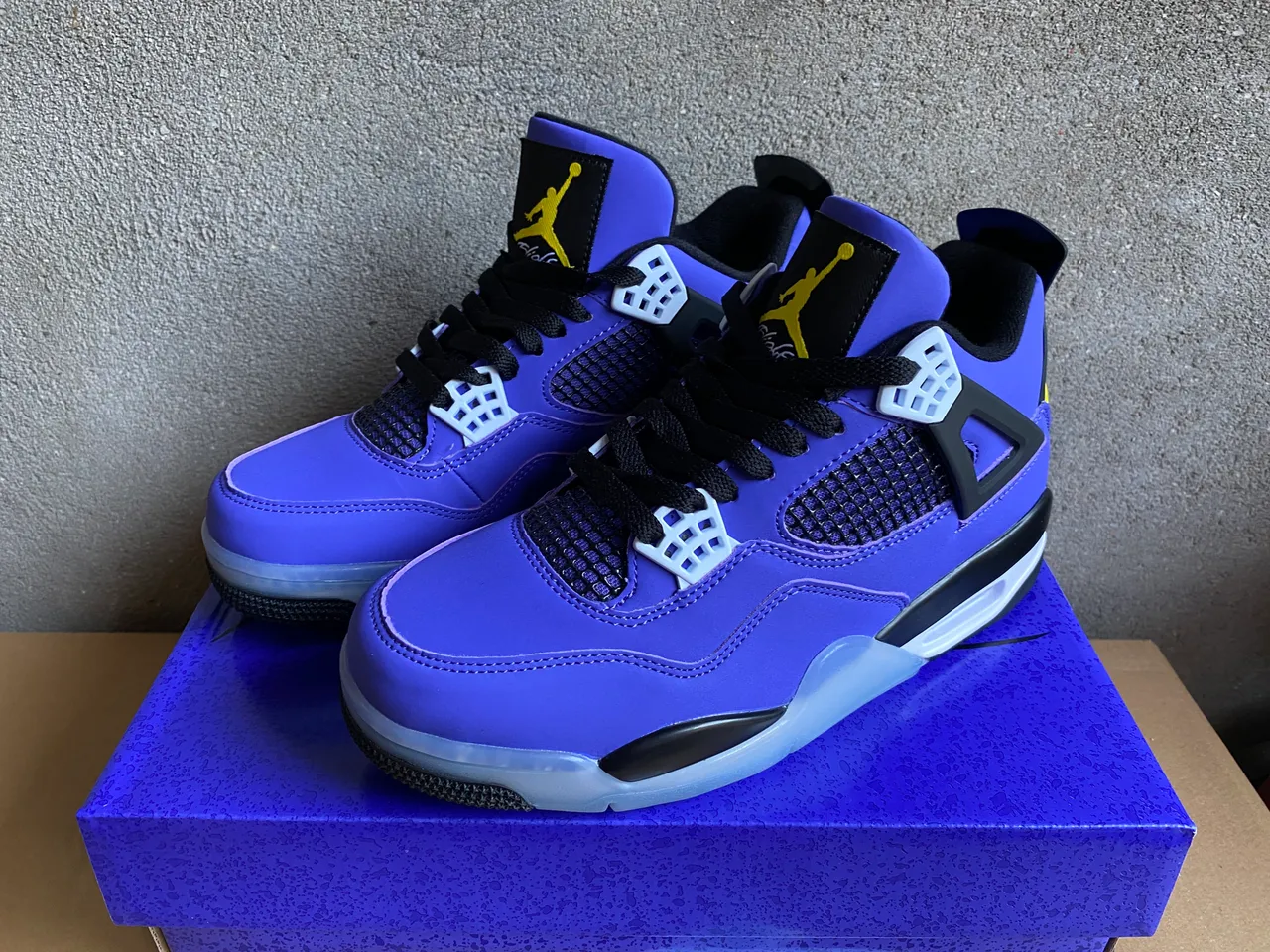 Air Jordan 4 Purple Black White Basketball Shoes 2