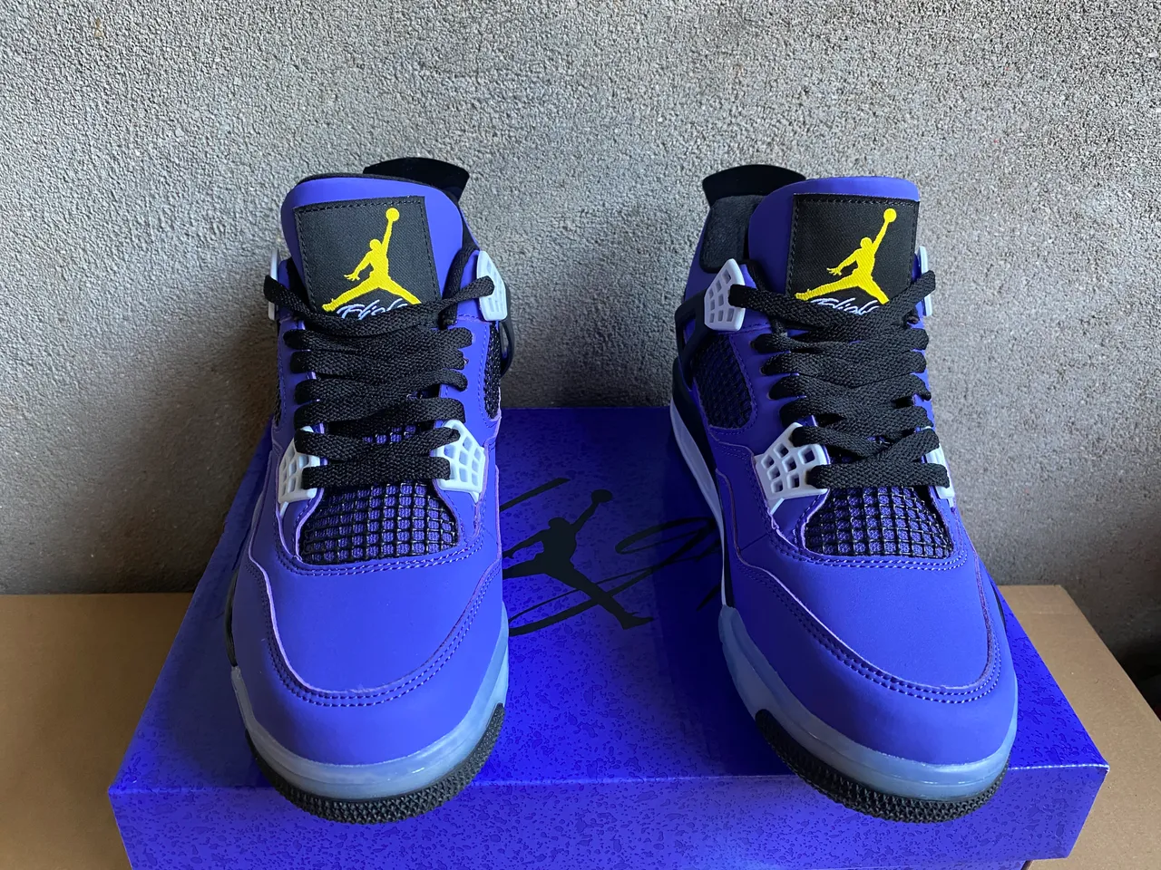 Air Jordan 4 Purple Black White Basketball Shoes 3