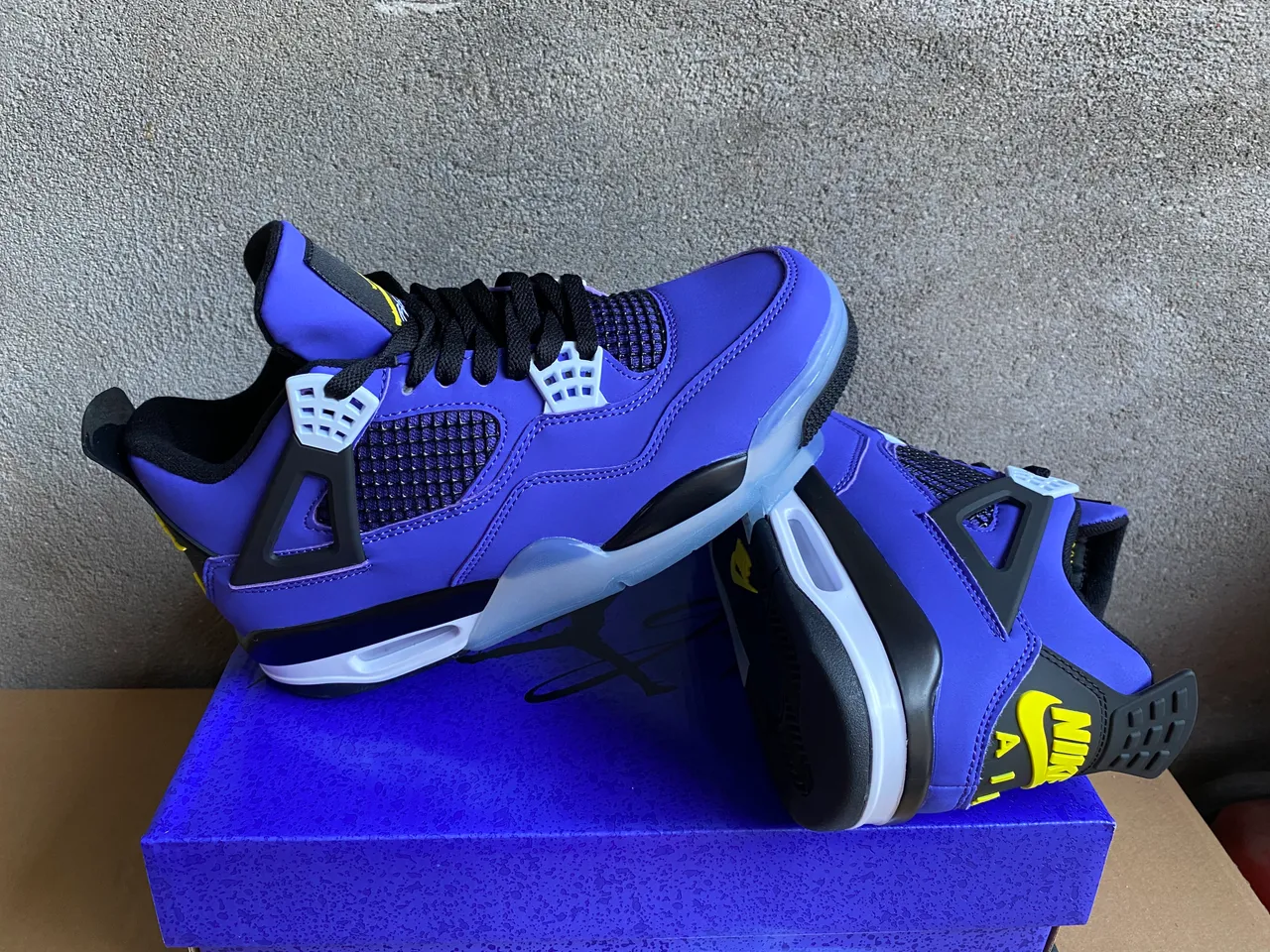 Air Jordan 4 Purple Black White Basketball Shoes 4