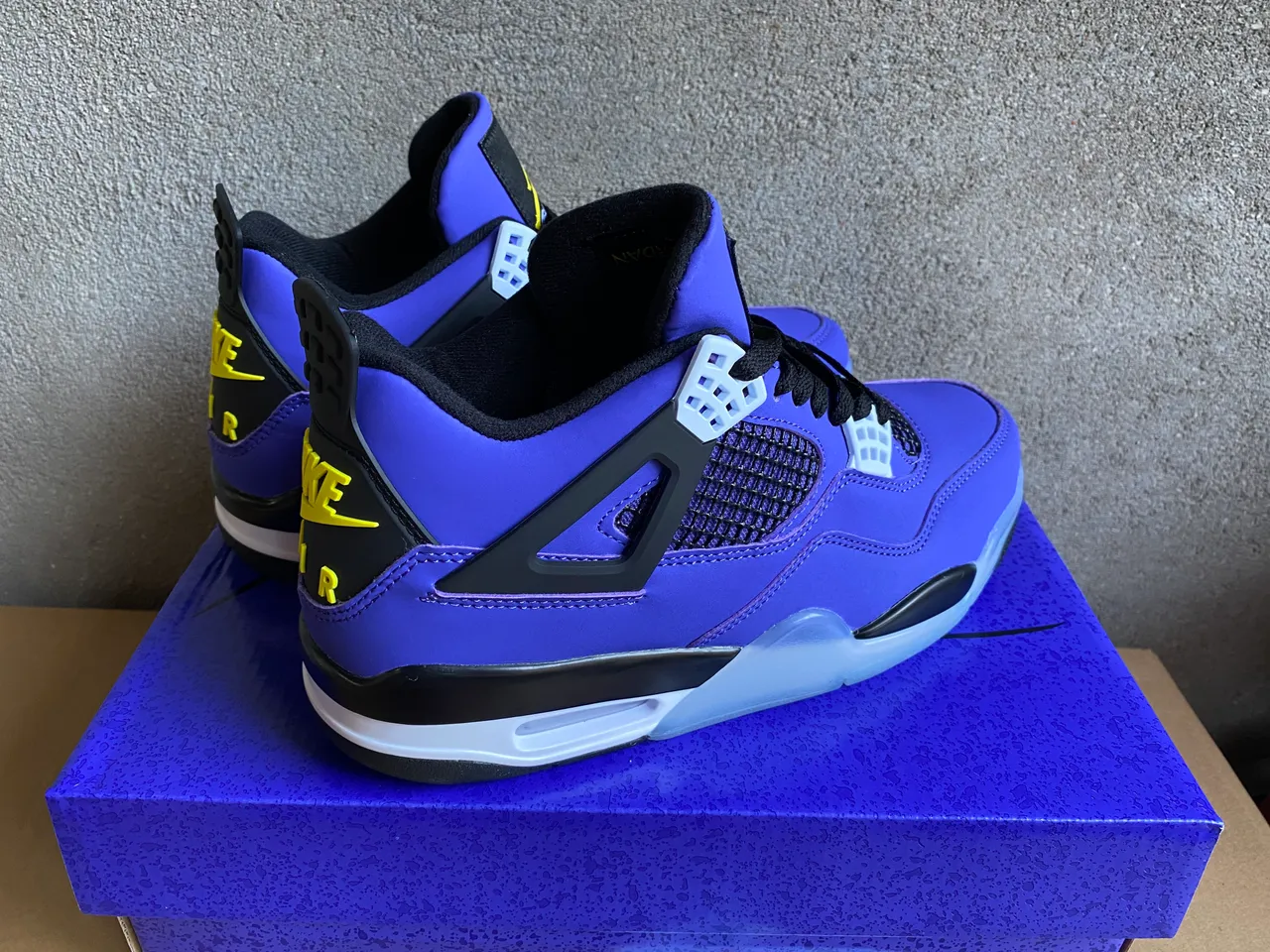 Air Jordan 4 Purple Black White Basketball Shoes 7