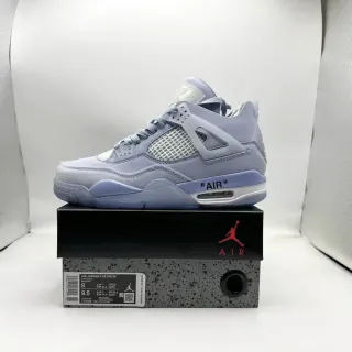 Air Jordan 4 Roxo Cinza High Top Tênis de Basquete com Cage Plástica