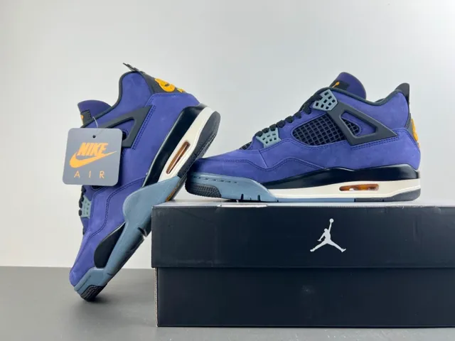 Air Jordan 4 Purple Suede High-Top Basketball Shoes 14