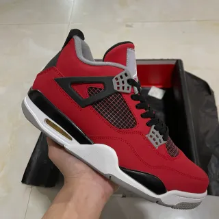 Air Jordan 4 Red Black White Basketball Shoes
