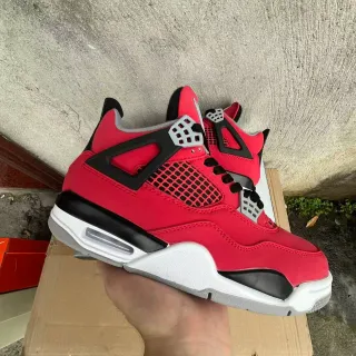 Air Jordan 4 Red Black White Basketball Shoes