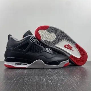 Air Jordan 4 Retro Black Cement Red Basketball Shoes