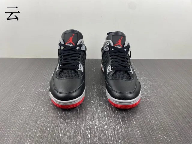 Air Jordan 4 Retro Black Cement Red Basketball Shoes 2