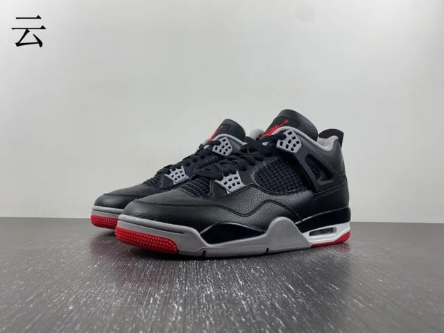 Air Jordan 4 Retro Black Cement Red Basketball Shoes 3