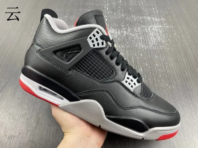 Air Jordan 4 Retro Black Cement Red Basketball Shoes 6