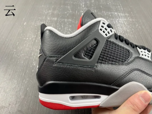 Air Jordan 4 Retro Black Cement Red Basketball Shoes 7