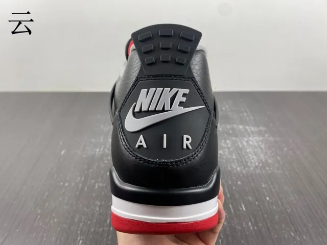 Air Jordan 4 Retro Black Cement Red Basketball Shoes 10