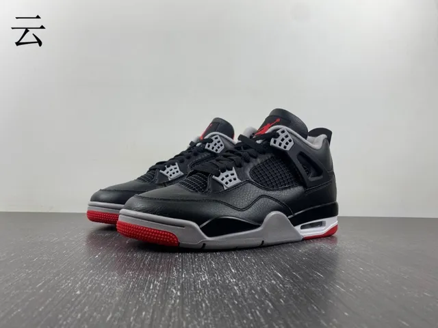 Air Jordan 4 Retro Black Cement Red Basketball Shoes 13