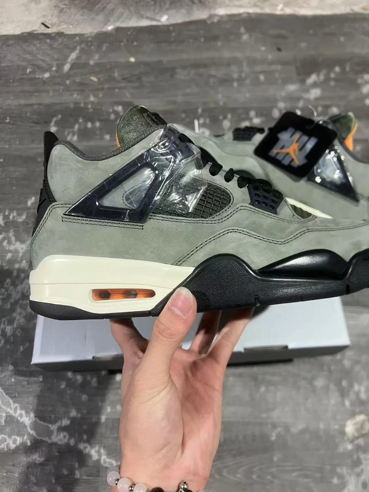 Air Jordan 4 Sage Green Suede Basketball Shoes 7