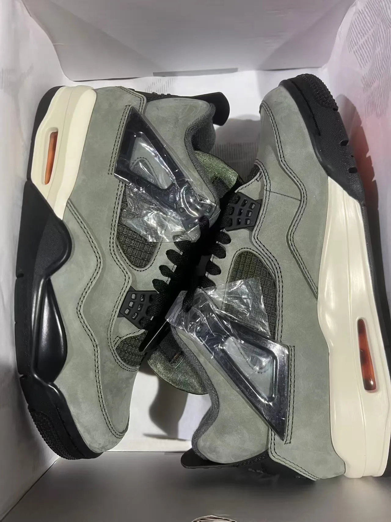 Air Jordan 4 Sage Green Suede Basketball Shoes 9