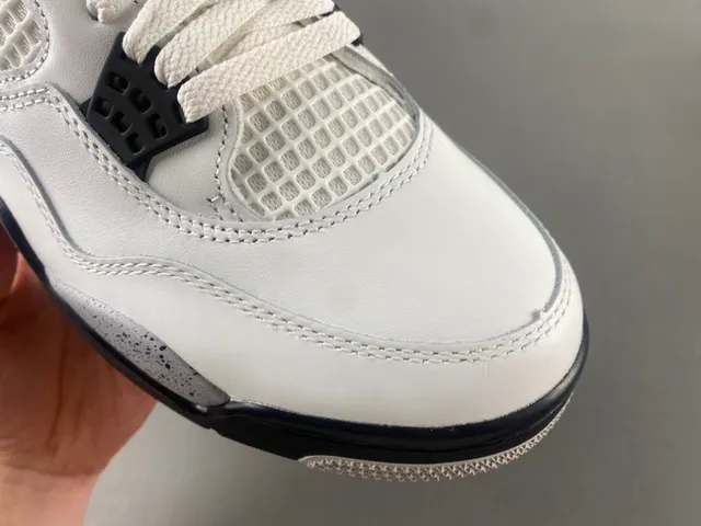 Air Jordan 4 White Gray Black Basketball Shoes 2