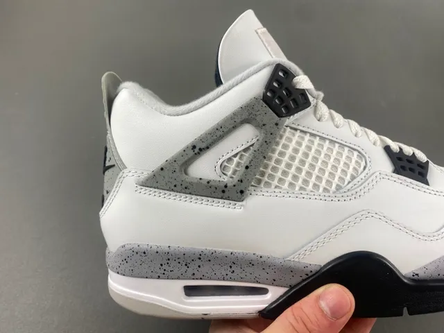 Air Jordan 4 White Gray Black Basketball Shoes 3