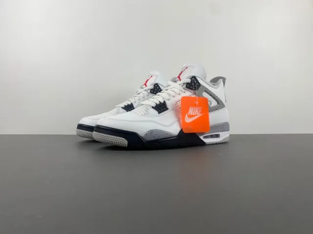 Air Jordan 4 White Gray Black Basketball Shoes 10