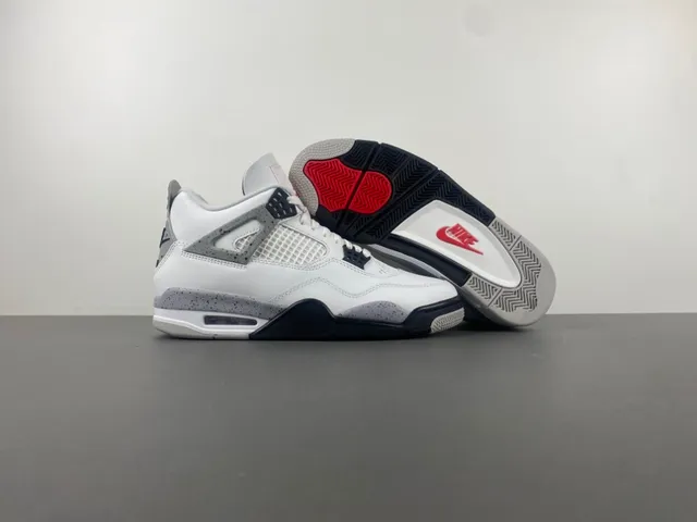 Air Jordan 4 White Gray Black Basketball Shoes 12