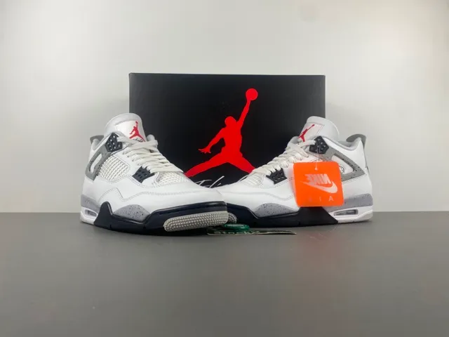 Air Jordan 4 White Gray Black Basketball Shoes 13