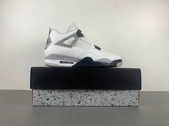 Air Jordan 4 White Gray Black Basketball Shoes 15