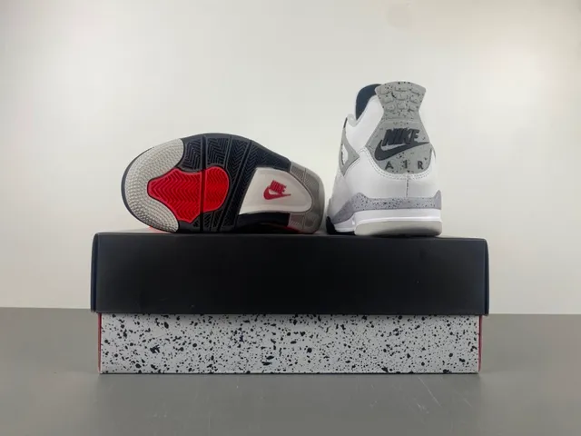 Air Jordan 4 White Gray Black Basketball Shoes 16