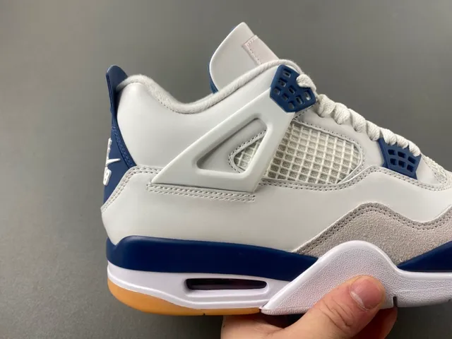 Air Jordan 4 White Navy Gum Basketball Shoes 3