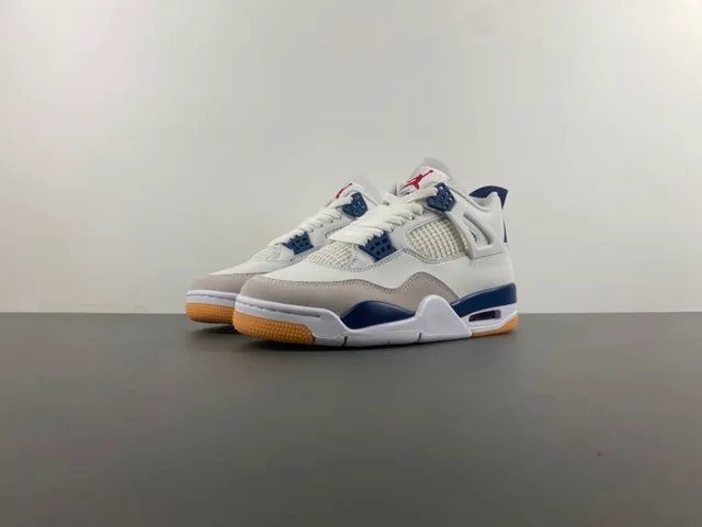 Air Jordan 4 White Navy Gum Basketball Shoes 10