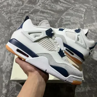 Air Jordan 4 White Navy Gum Zapatos de baloncesto