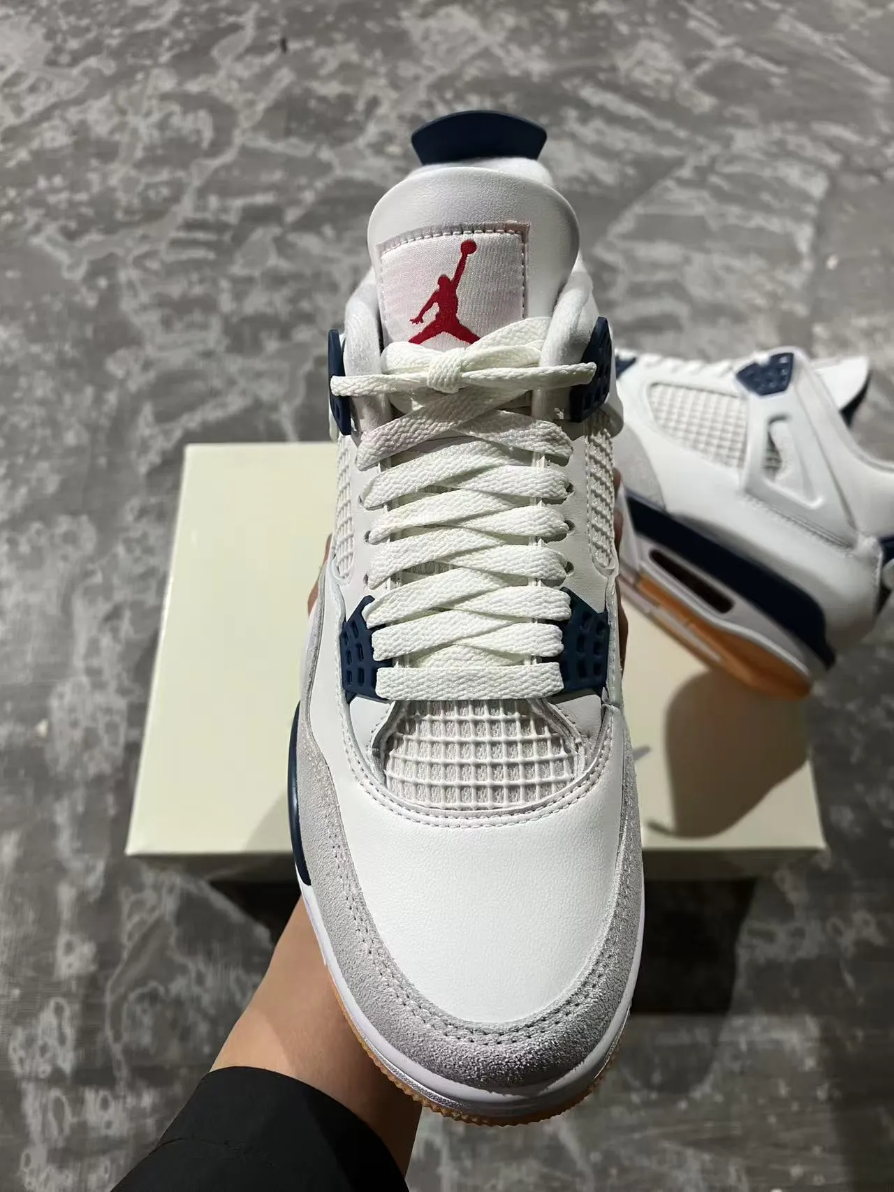 Air Jordan 4 White Navy Gum Basketball Shoes 3