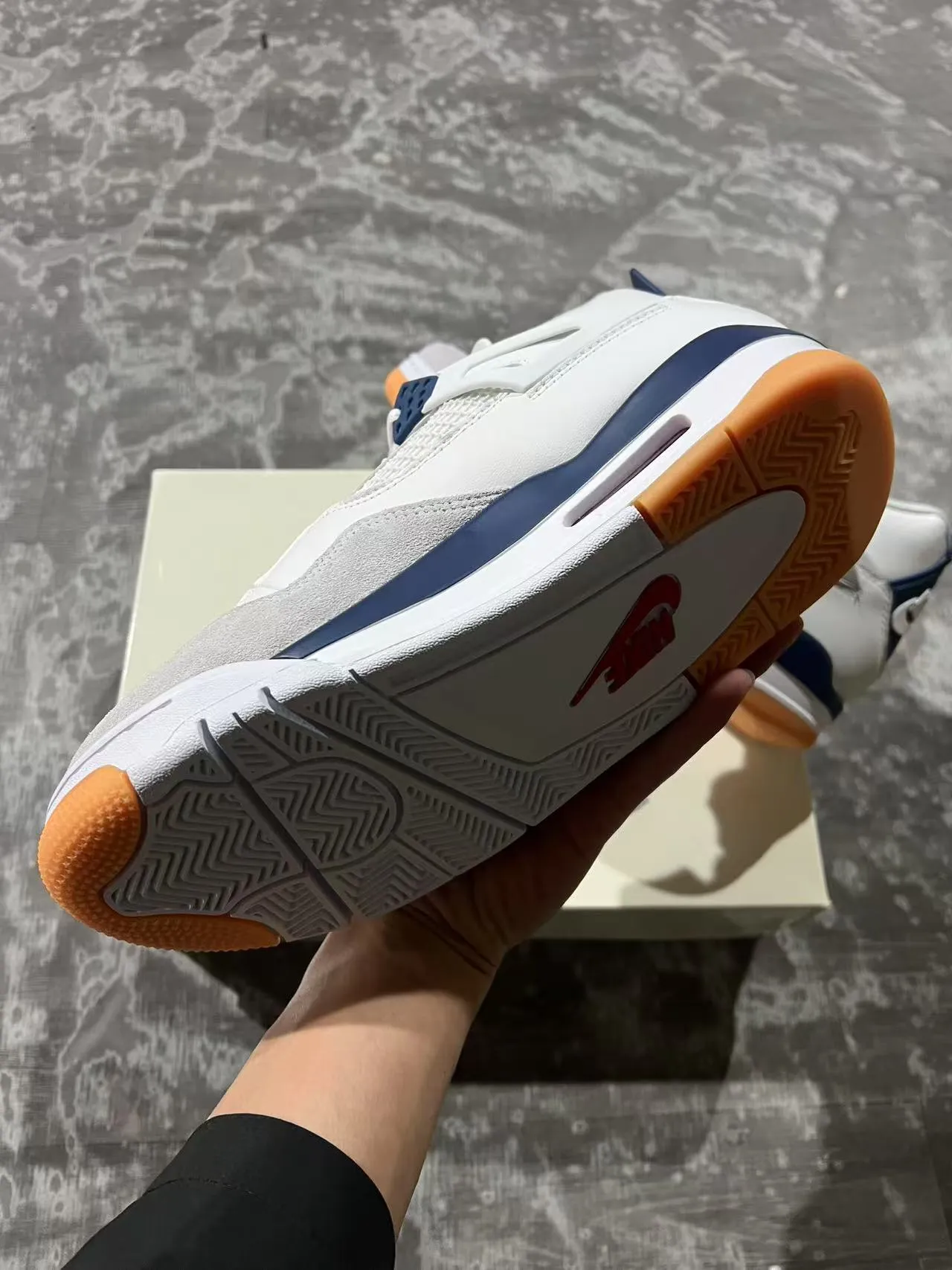 Air Jordan 4 White Navy Gum Basketball Shoes 6
