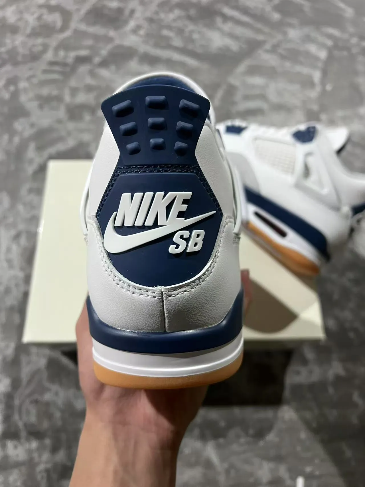 Air Jordan 4 White Navy Gum Basketball Shoes 8