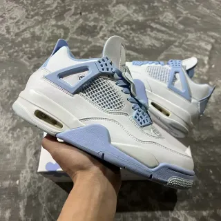 Air Jordan 4 White Powder Blue Basketball Shoes