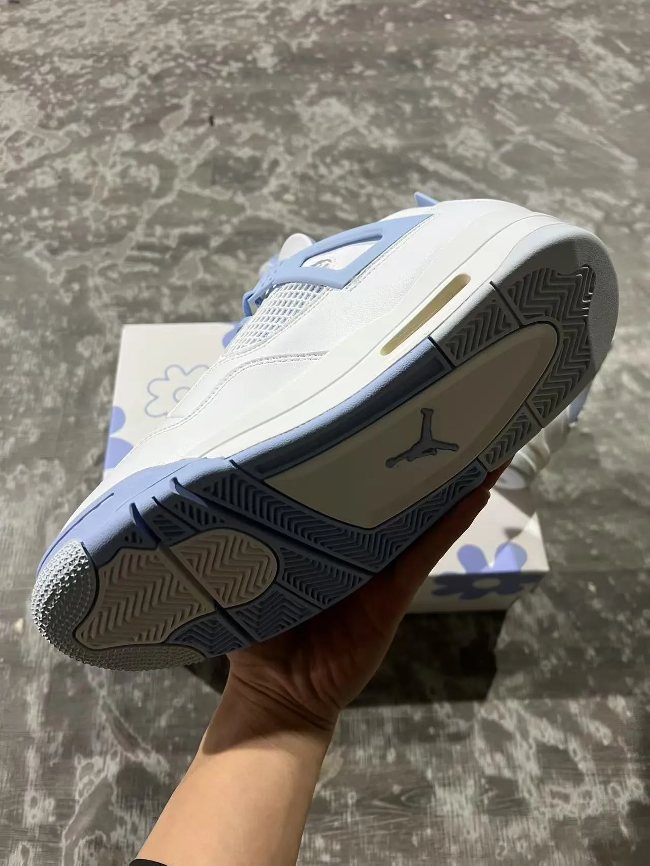 Air Jordan 4 White Powder Blue Basketball Shoes 6