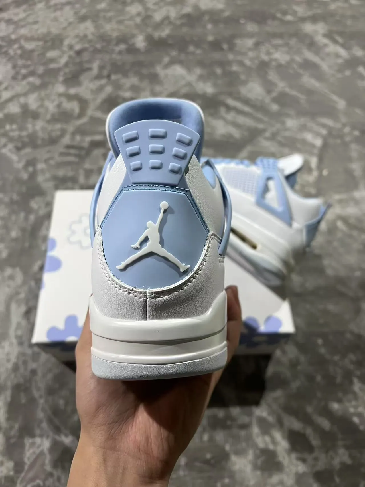 Air Jordan 4 White Powder Blue Basketball Shoes 8