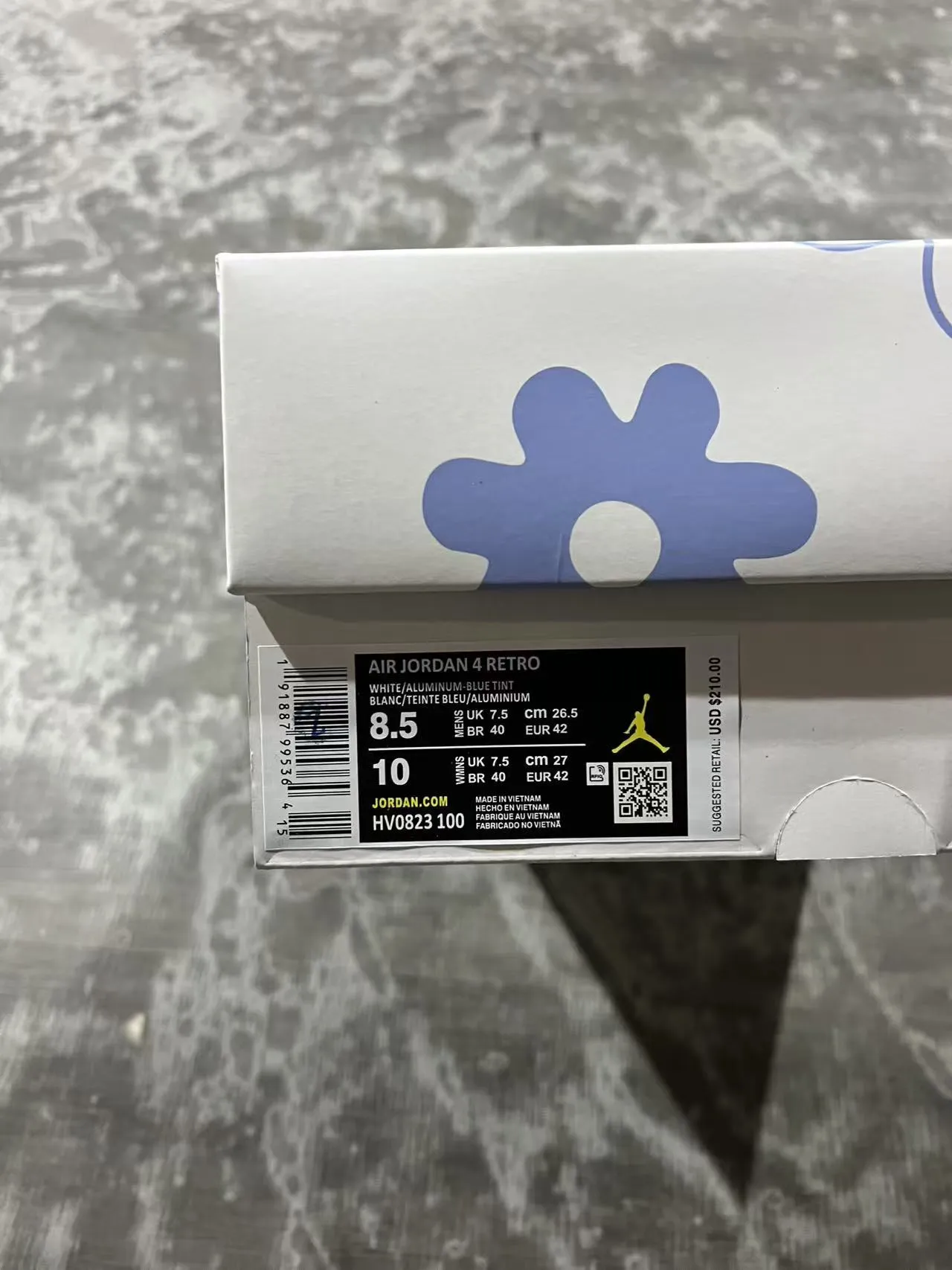 Air Jordan 4 White Powder Blue Basketball Shoes 10