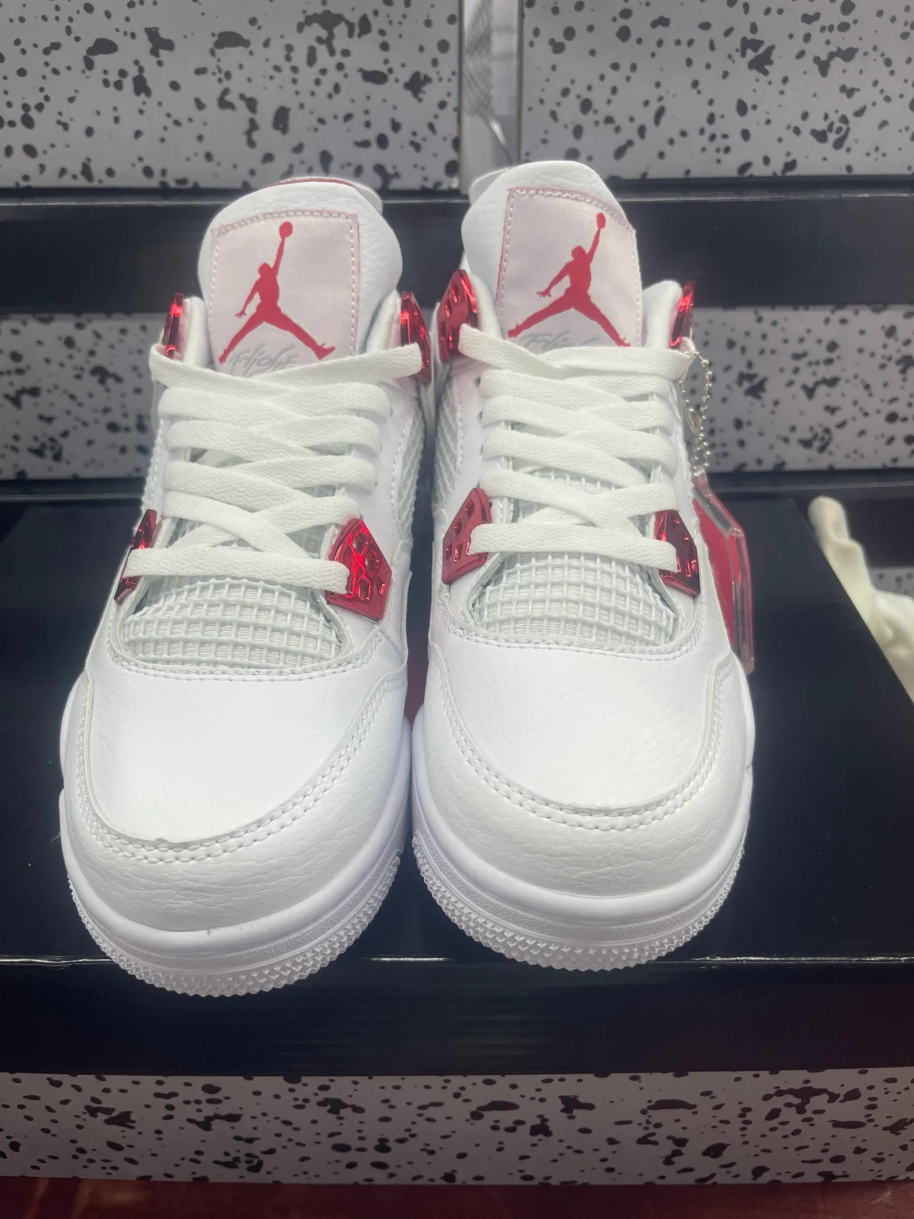 Air Jordan 4 White Red Basketball Shoes 2