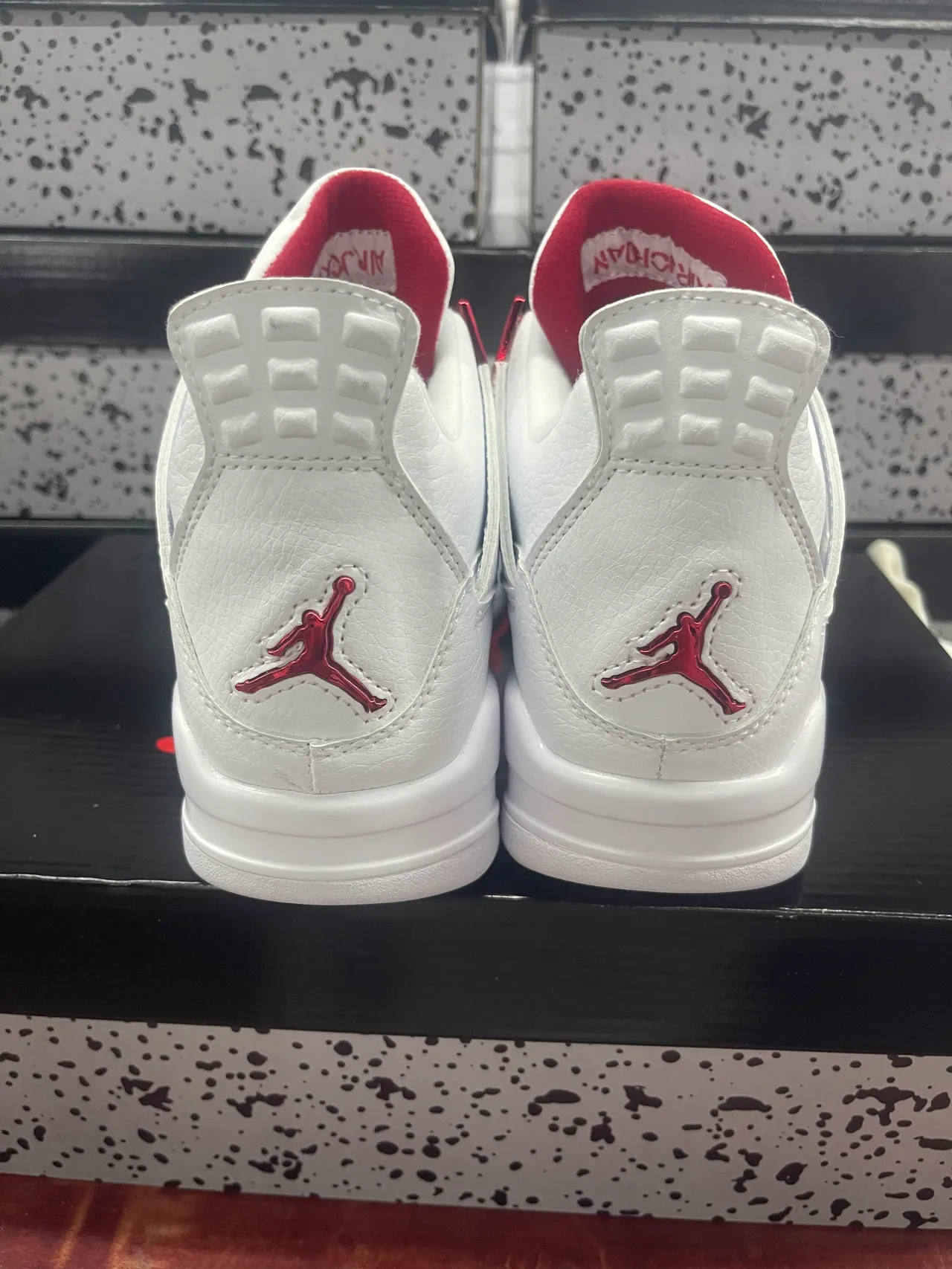 Air Jordan 4 White Red Basketball Shoes 4