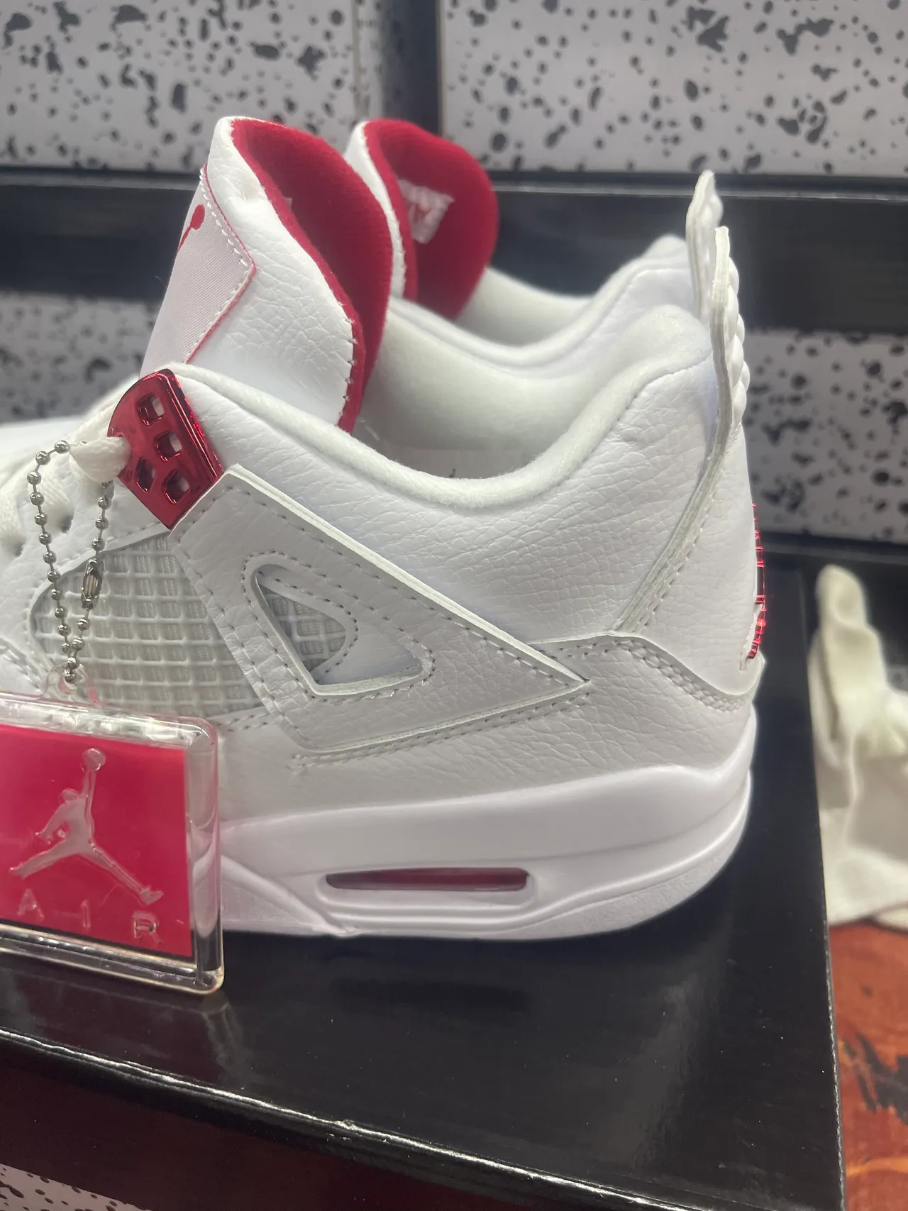 Air Jordan 4 White Red Basketball Shoes 5