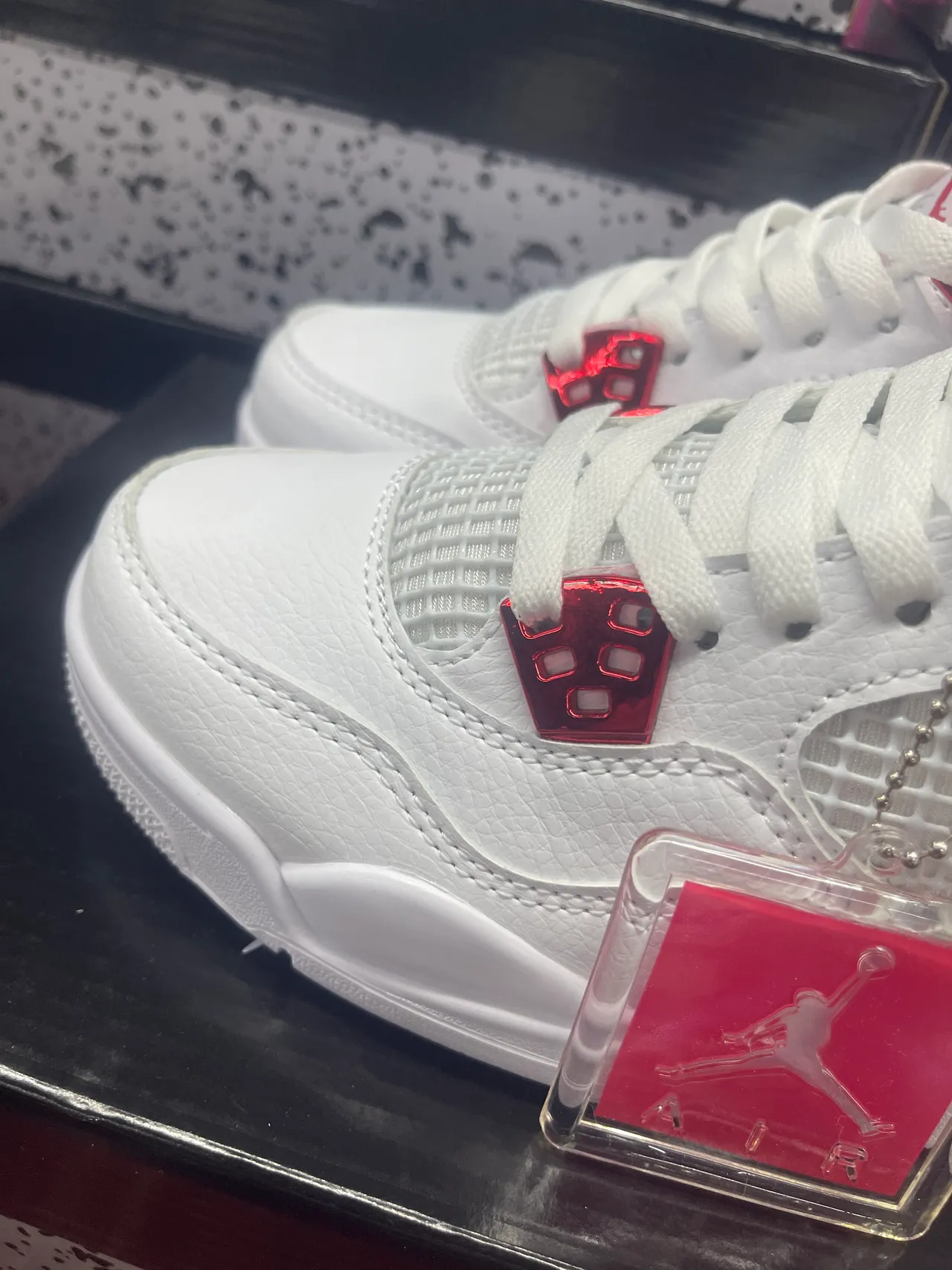 Air Jordan 4 White Red Basketball Shoes 6