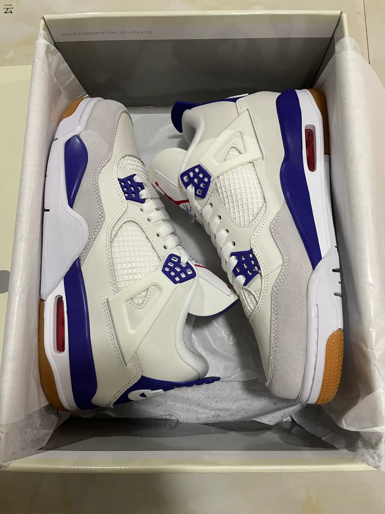 Air Jordan 4 White Royal Blue Gum Basketball Shoes 7