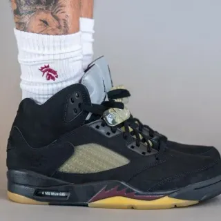 Air Jordan 5 Black Burgundy Olive Gum Basketball Shoes