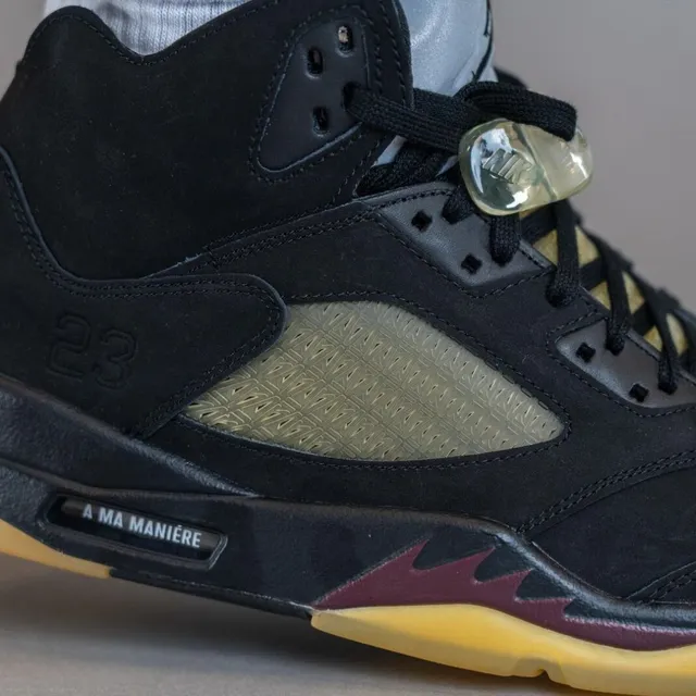 Air Jordan 5 Black Burgundy Olive Gum Basketball Shoes 6