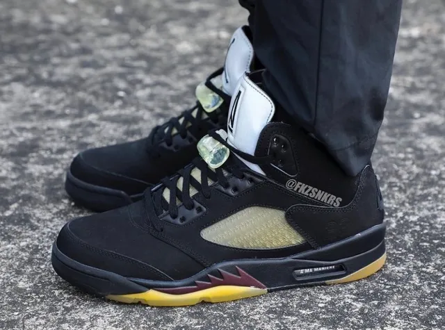 Air Jordan 5 Black Burgundy Olive Gum Basketball Shoes 8