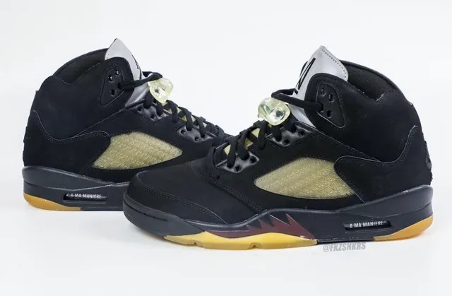 Air Jordan 5 Black Burgundy Olive Gum Basketball Shoes 12