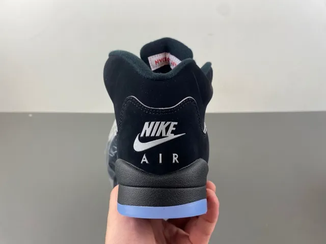 Air Jordan 5 Black Light Blue Cement Basketball Shoes 4