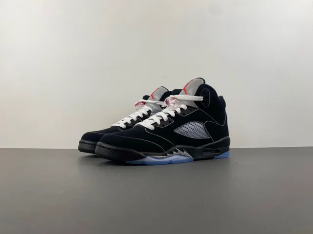 Air Jordan 5 Black Light Blue Cement Basketball Shoes 10